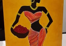 Elegant African Lady – Silhouette Canvas Art