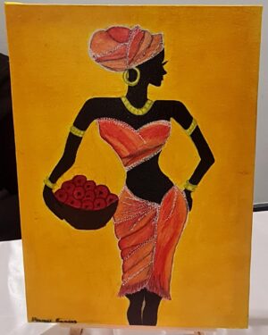 Elegant African Lady – Silhouette Canvas Art
