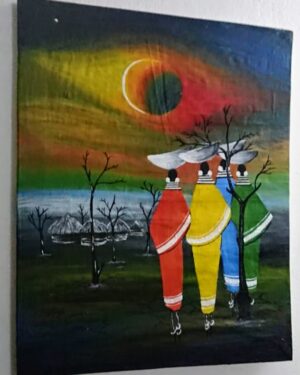 Handmade Canvas Painting – Traditional Afrocentric Home Décor – Women’s Art