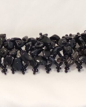Stone chip bracelet, beaded design.