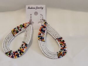 Handmade Maasai Beaded Tassel Earrings – Multicolour Beauty