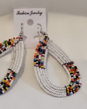 Handmade Maasai Beaded Tassel Earrings – Multicolour Beauty