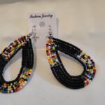 Handmade Maasai Beaded Tassel Earrings – Multicolour Beauty