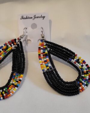 Handmade Maasai Beaded Tassel Earrings – Multicolour Beauty