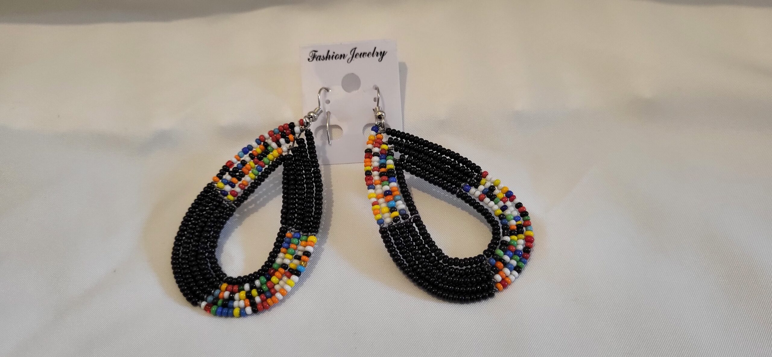 Handmade Maasai Beaded Tassel Earrings – Multicolour Beauty