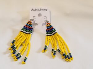 Handmade Maasai Beaded Tassel Earrings – Multicolour Beauty