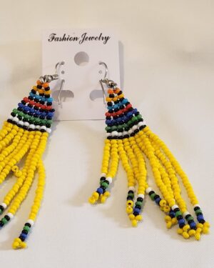 Handmade Maasai Beaded Tassel Earrings – Multicolour Beauty