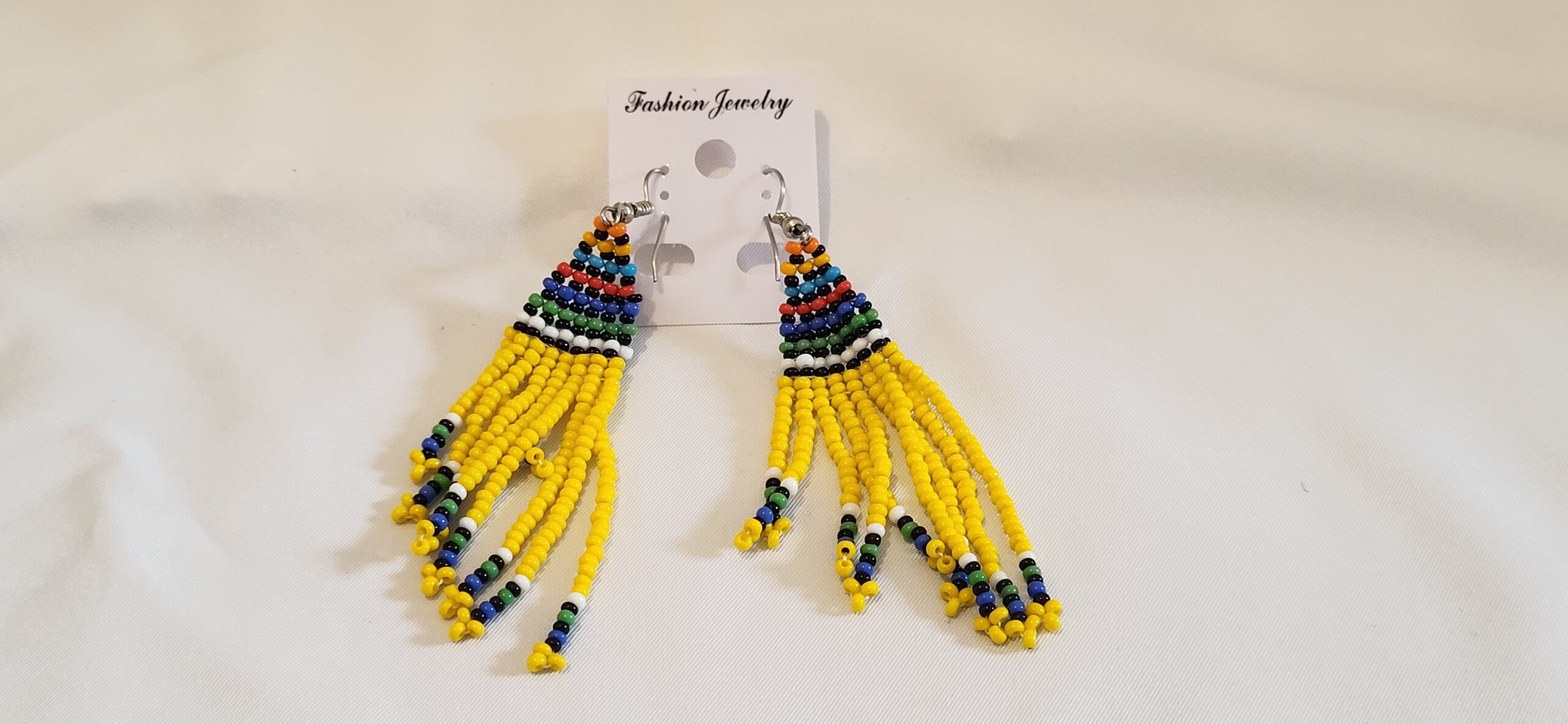 Handmade Maasai Beaded Tassel Earrings – Multicolour Beauty