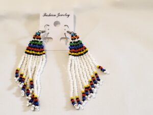 Handmade Maasai Beaded Tassel Earrings – Multicolour Beauty