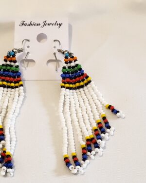 Handmade Maasai Beaded Tassel Earrings – Multicolour Beauty