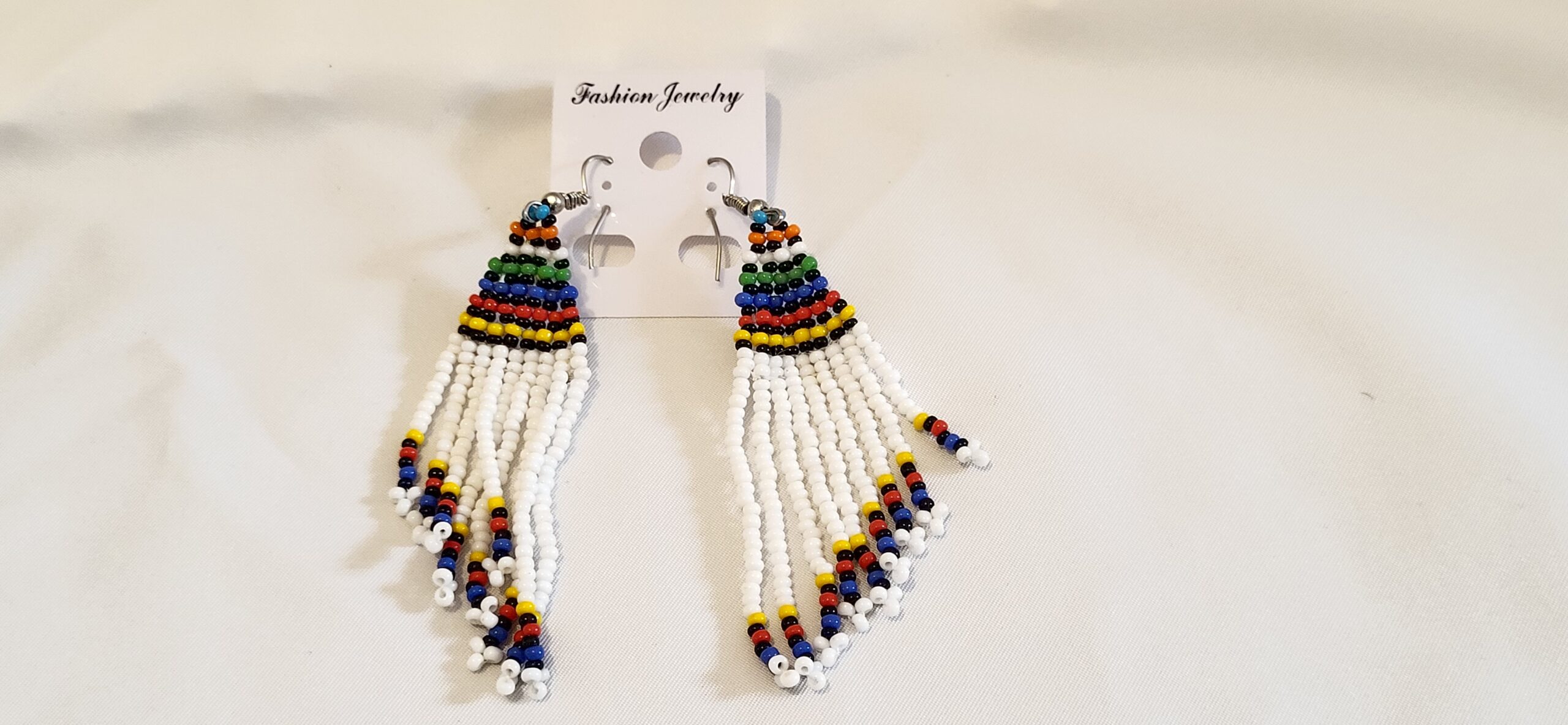 Handmade Maasai Beaded Tassel Earrings – Multicolour Beauty