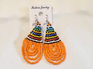 Handmade Maasai Beaded Tassel Earrings – Multicolour Beauty