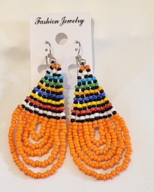Handmade Maasai Beaded Tassel Earrings – Multicolour Beauty