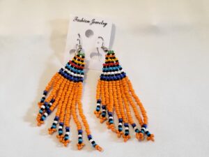 Handmade Maasai Beaded Tassel Earrings – Multicolour Beauty