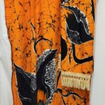 Handmade Orange & Black Batik Dera Gown