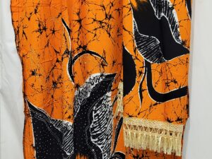 Handmade Orange & Black Batik Dera Gown