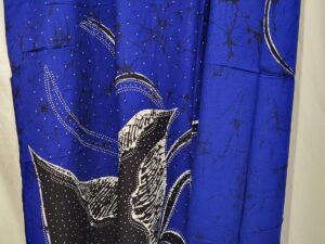 Blue, White & Black Floral Dera Dress Set