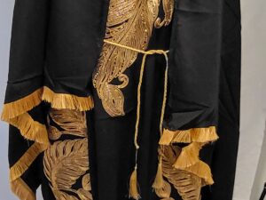 Black Garment with Gold Leaf Embroidery