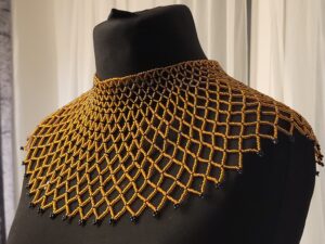 Handcrafted African Beaded Net Collar Necklace