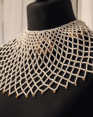 Handcrafted African Beaded Net Collar Necklace
