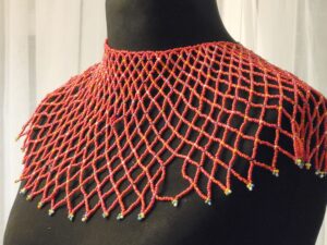 Handcrafted African Beaded Net Collar Necklace