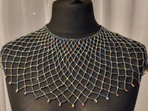 Handcrafted African Beaded Net Collar Necklace