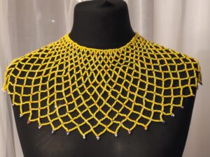 Handcrafted African Beaded Net Collar Necklace