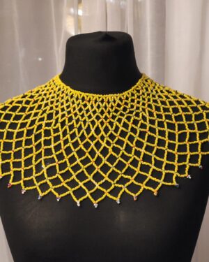 Handcrafted African Beaded Net Collar Necklace