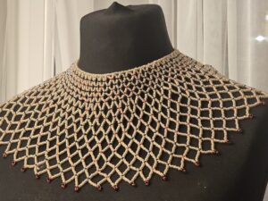 Handcrafted African Beaded Net Collar Necklace