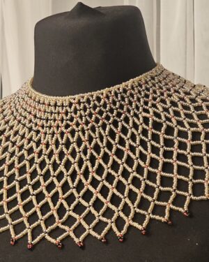 Handcrafted African Beaded Net Collar Necklace