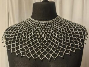 Handcrafted African Beaded Net Collar Necklace