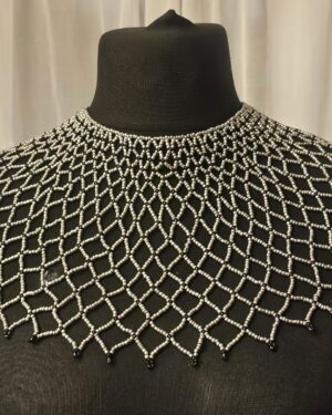 Handcrafted African Beaded Net Collar Necklace