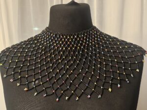 Handcrafted African Beaded Net Collar Necklace