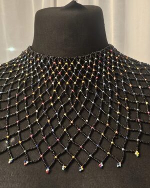 Handcrafted African Beaded Net Collar Necklace