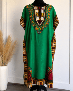 Emerald African Dashiki Kaftan Dress